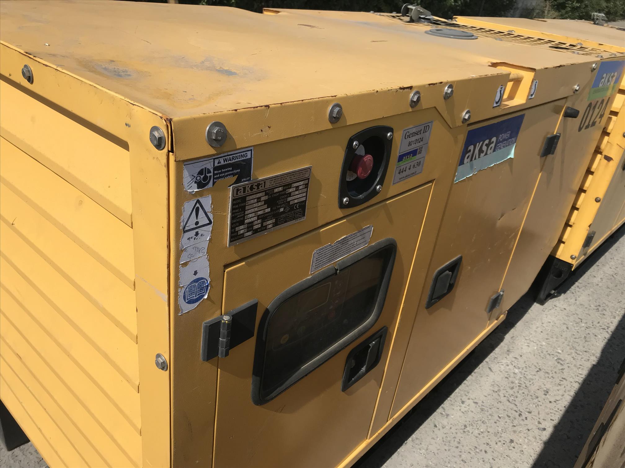 Aksa APD 25 kVA, Aksa Motor, 2014 Model, 3.565 Saatte, Kabinli, Otomatik, Transfer Panosuz